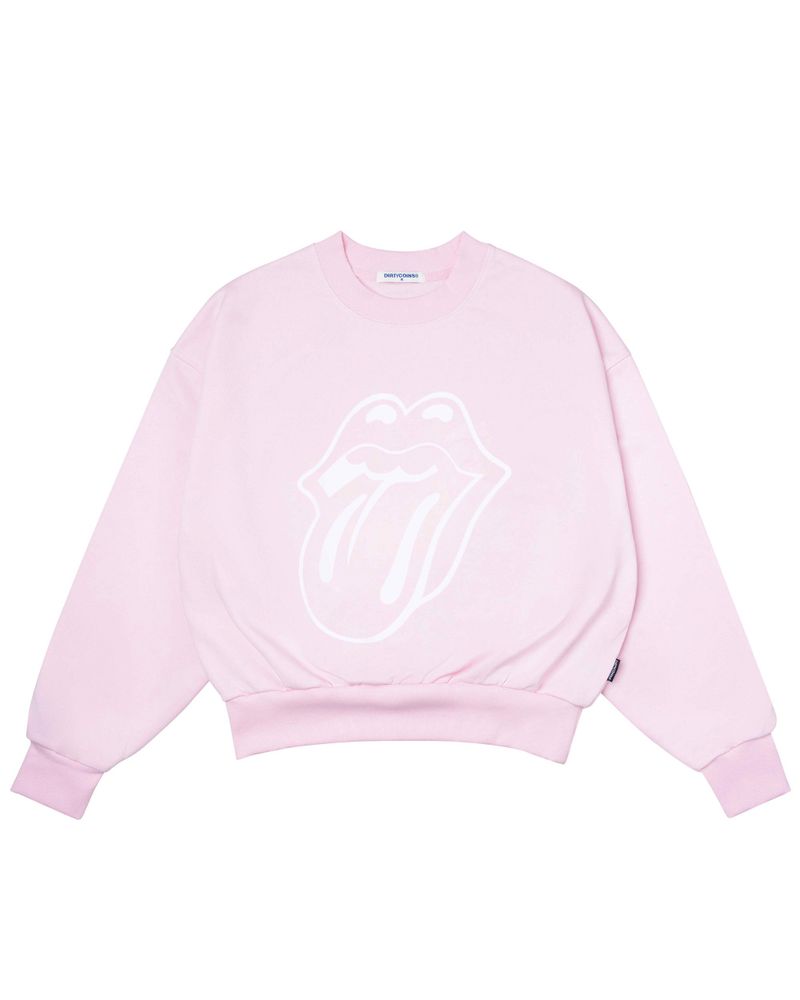 DirtyCoins（ダーティーコインズ）の「DC x The Rolling Stones Big Logo Printed Sweatshirt Pink（Tops）」