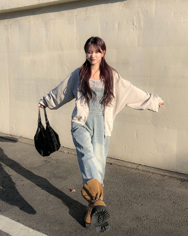 Risen Denim Wide Overalls