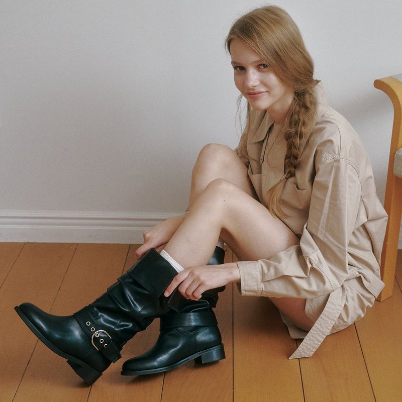 Folding Belt Long Boots