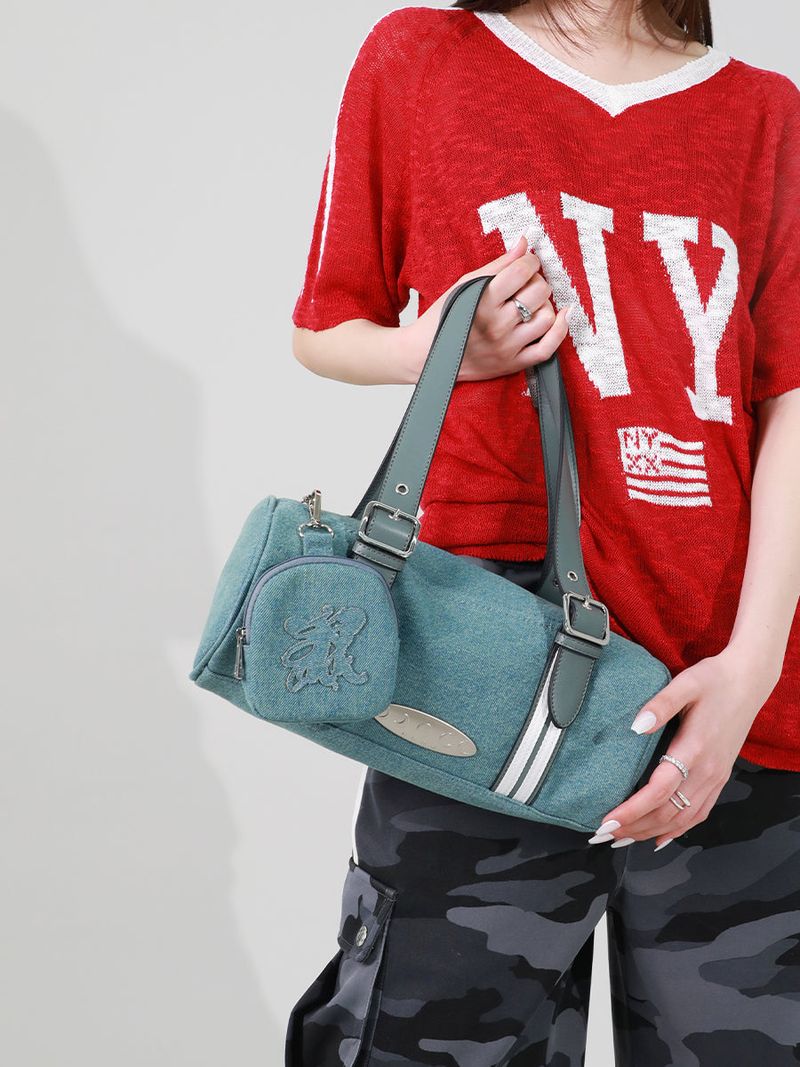 P.O.M POUCH CIRCULAR BAG (DENIM)