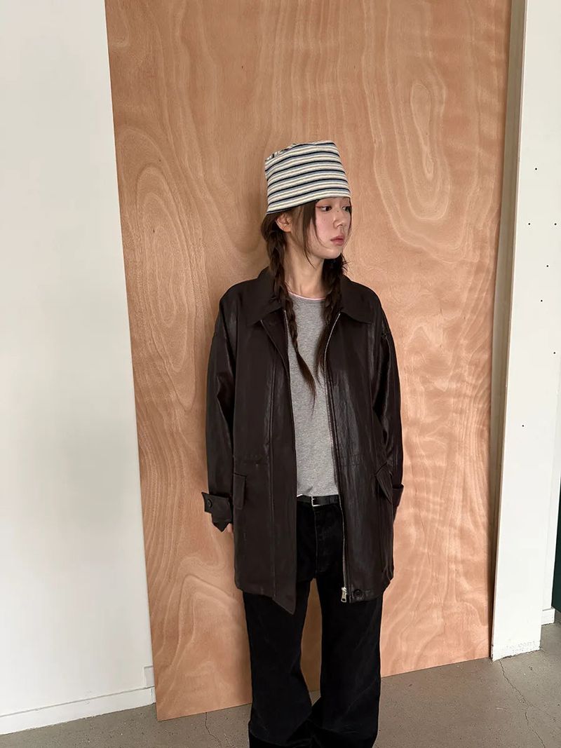 leather half jacket