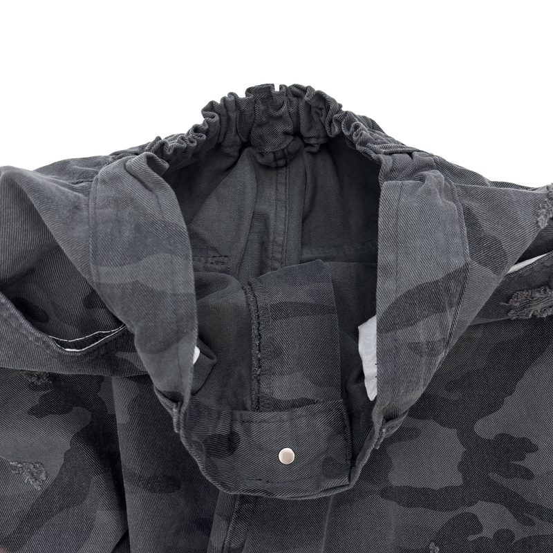 camo bio washed distressed pants