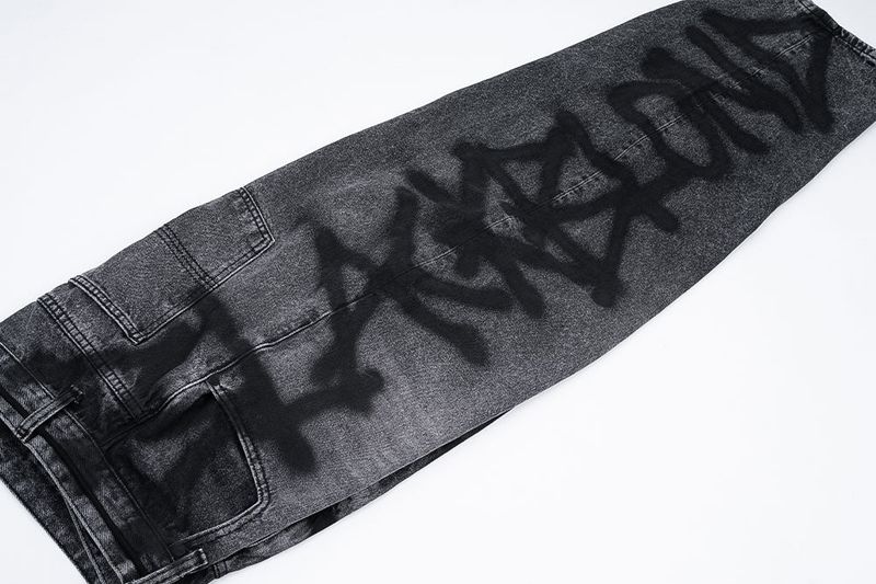 BBD Side Sprayed Custom Denim Pants (Vintage Black)
