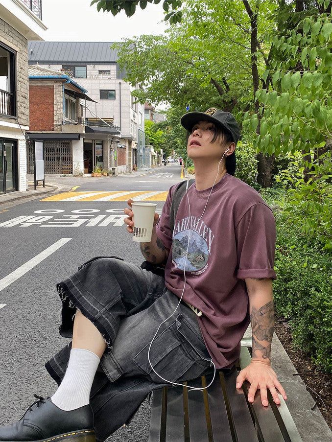 HOLY IN CODE（ホーリーインコード）の「No.0821 BV printing washing half T（Tops）」