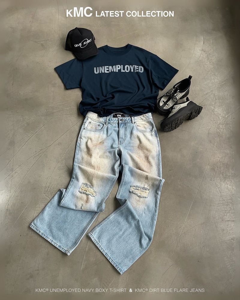 KMC “UNEMPLOYED” Boxy Fit Heavyweight T-Shirt