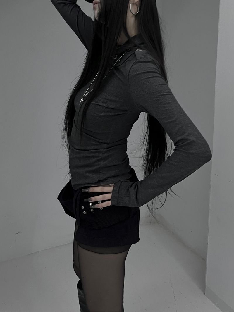 signal high neck button T (2color)