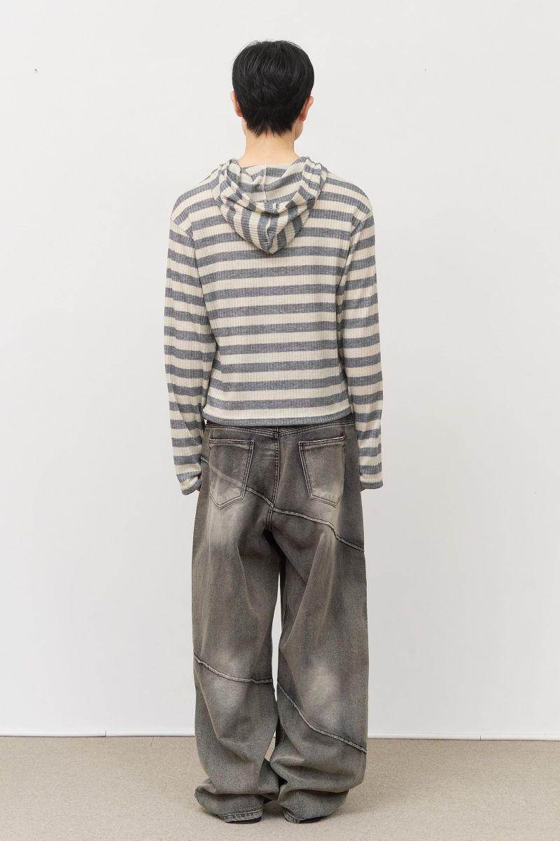 Ocean Striped Warmer Zip Hoodie