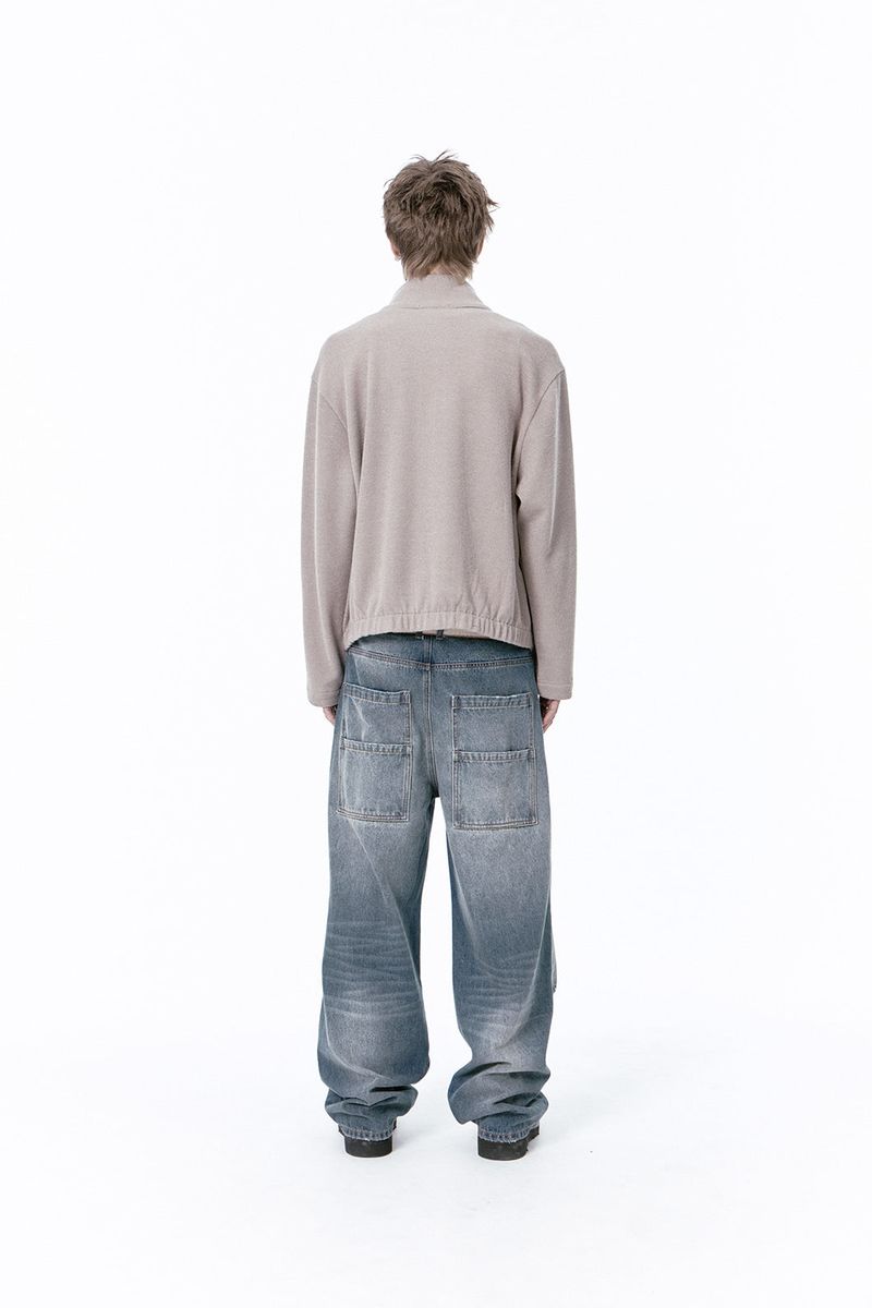 (BASE) TUCK DENIM PANTS (BLUE)