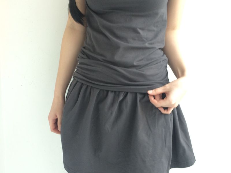 Shirring Flared Dress