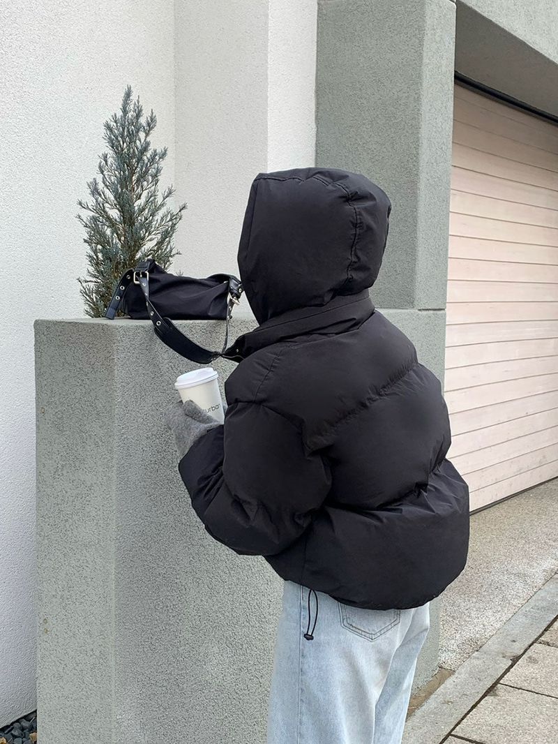 [BELLIDE MADE]Butterfly Two-Way Hooded Short Padded Jacket