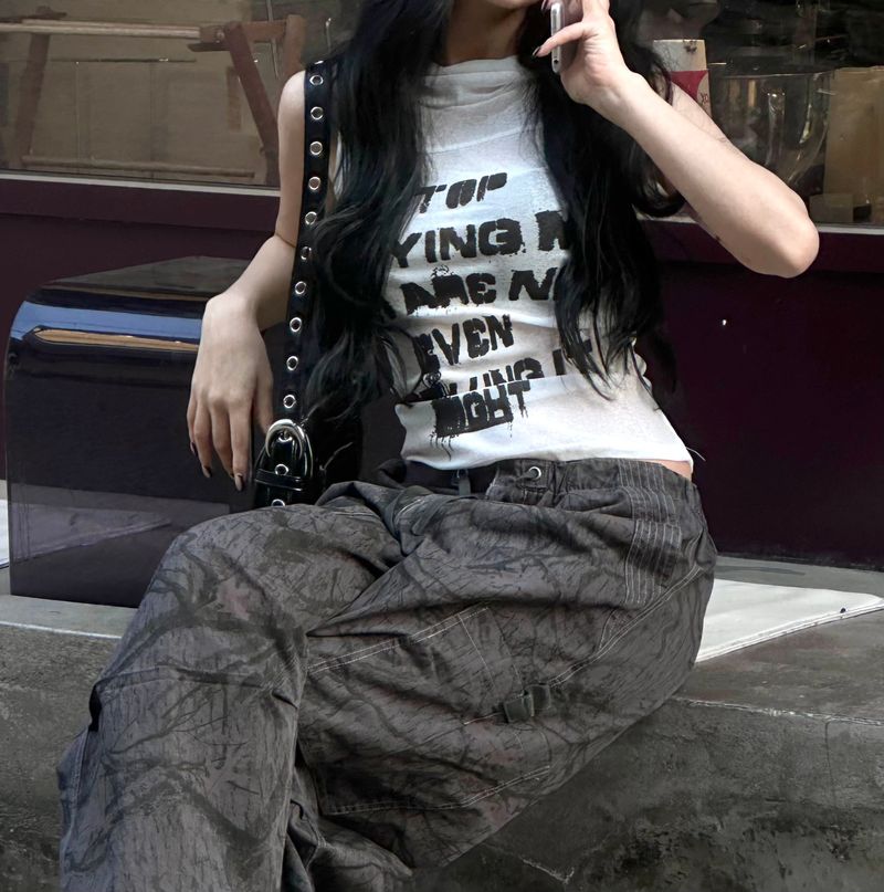 woody camo wide pants