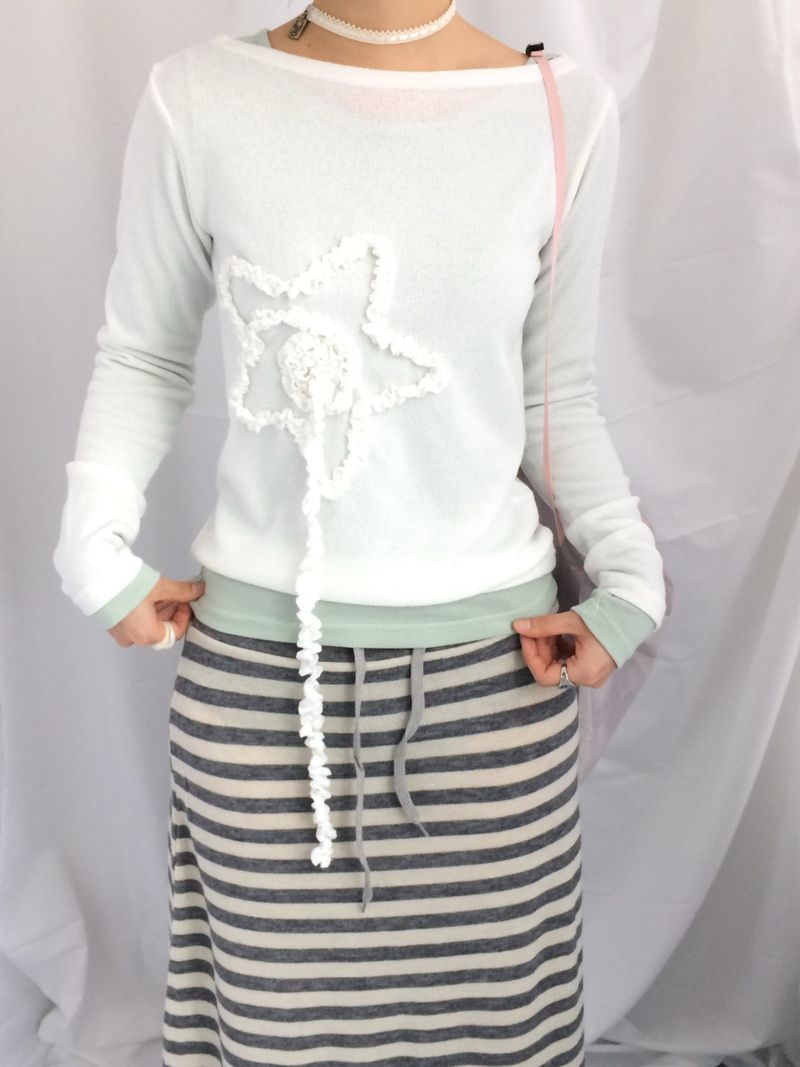 Creamy Star Knit Top