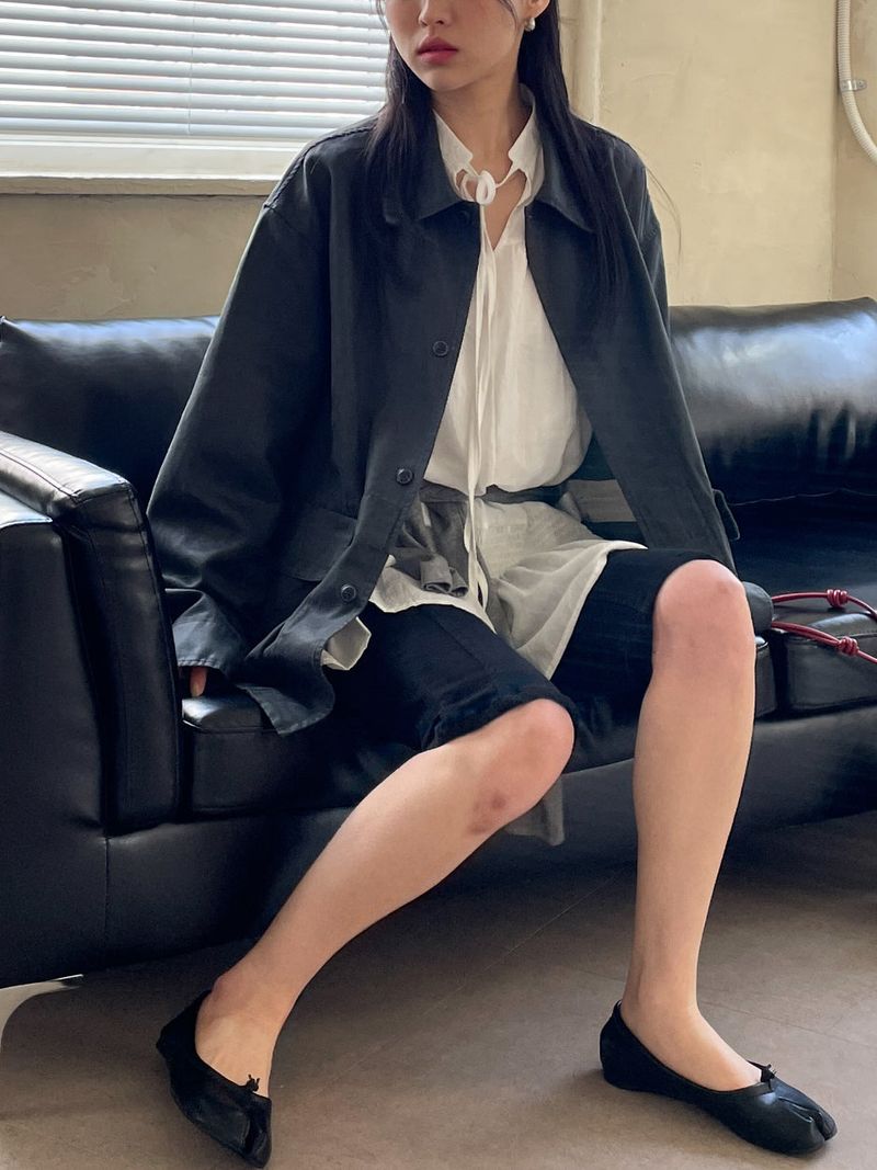[unisex] Vintage Work Overfit Half Jacket
