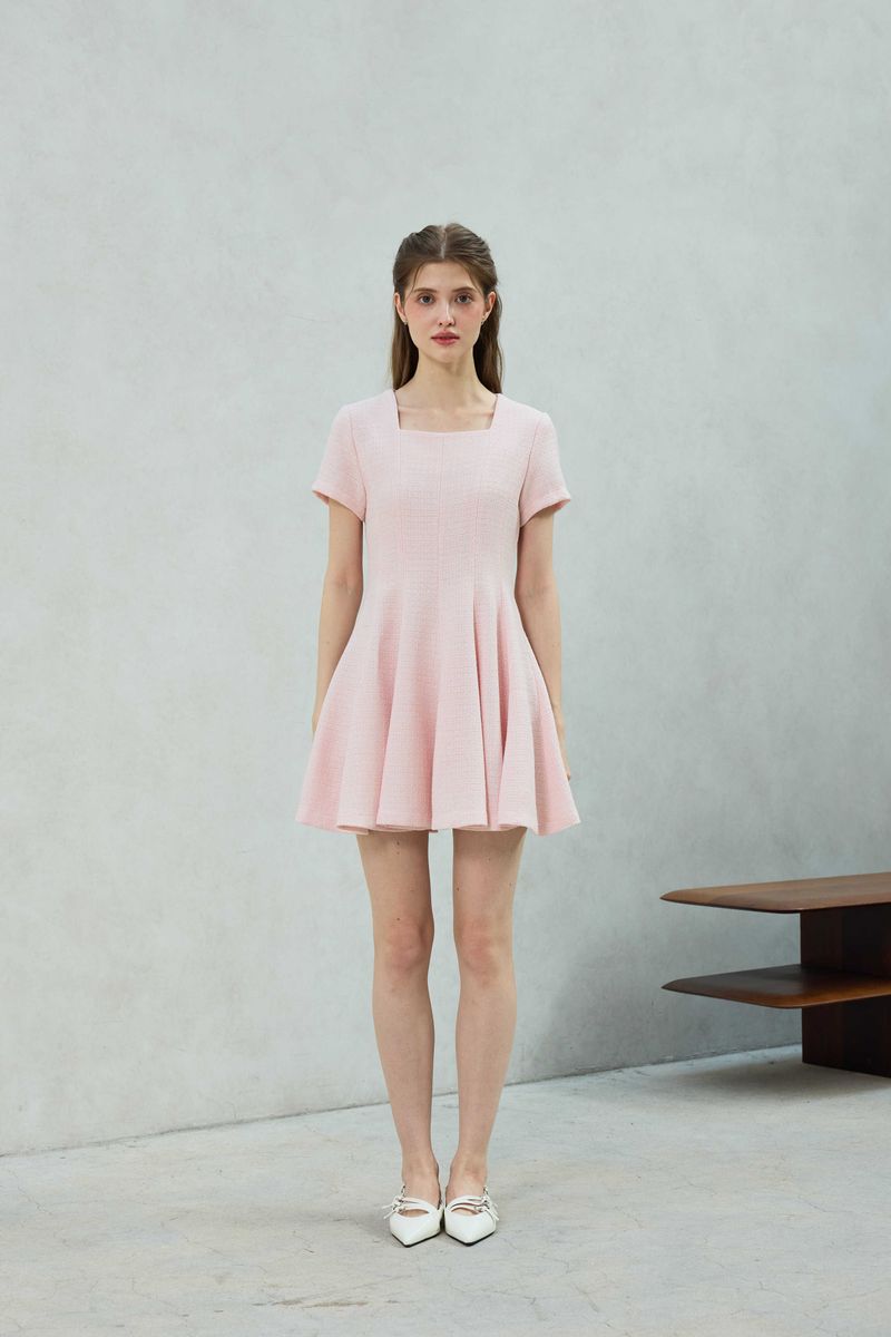 LANI TWEED DRESS / PINK