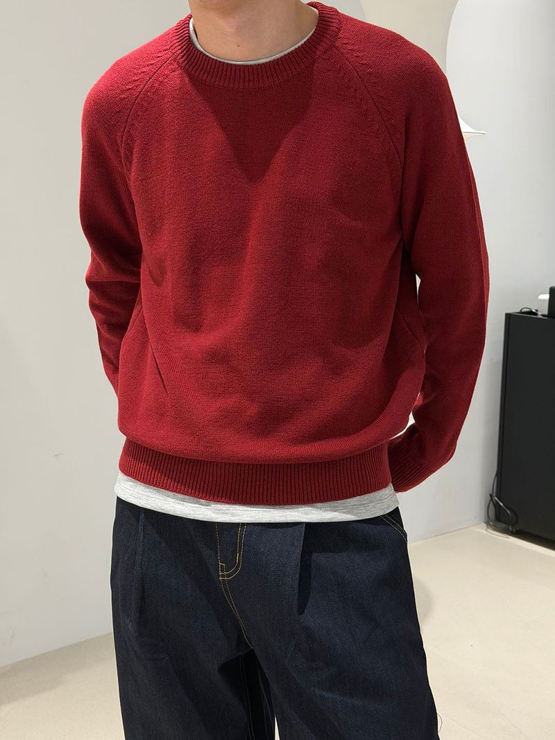 Crop round knit(5color)
