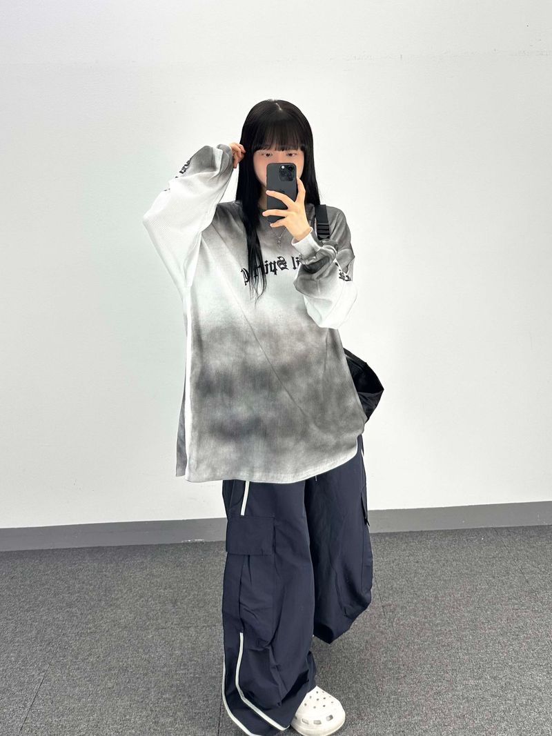 waffle dirty lettering long sleeve