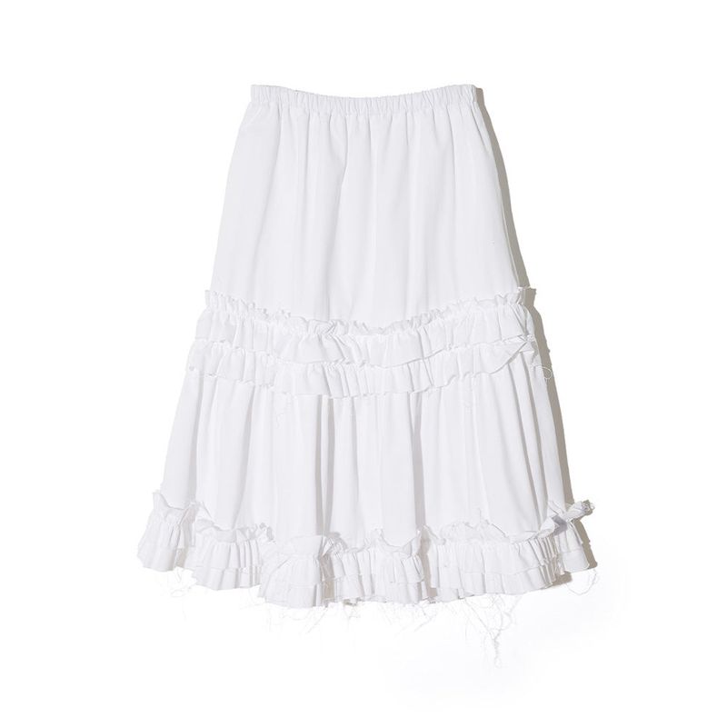 RUFFLE POINT SKIRT - WHITE