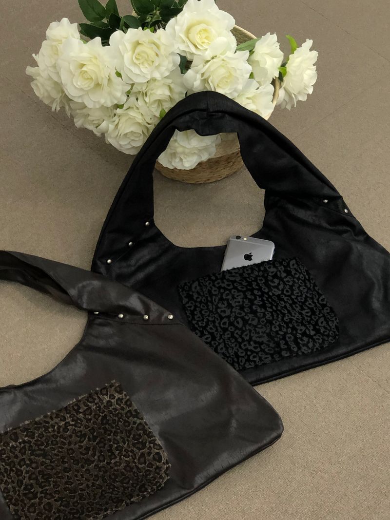 Vintage Pocket Leopard Fur Shoulder Bag
