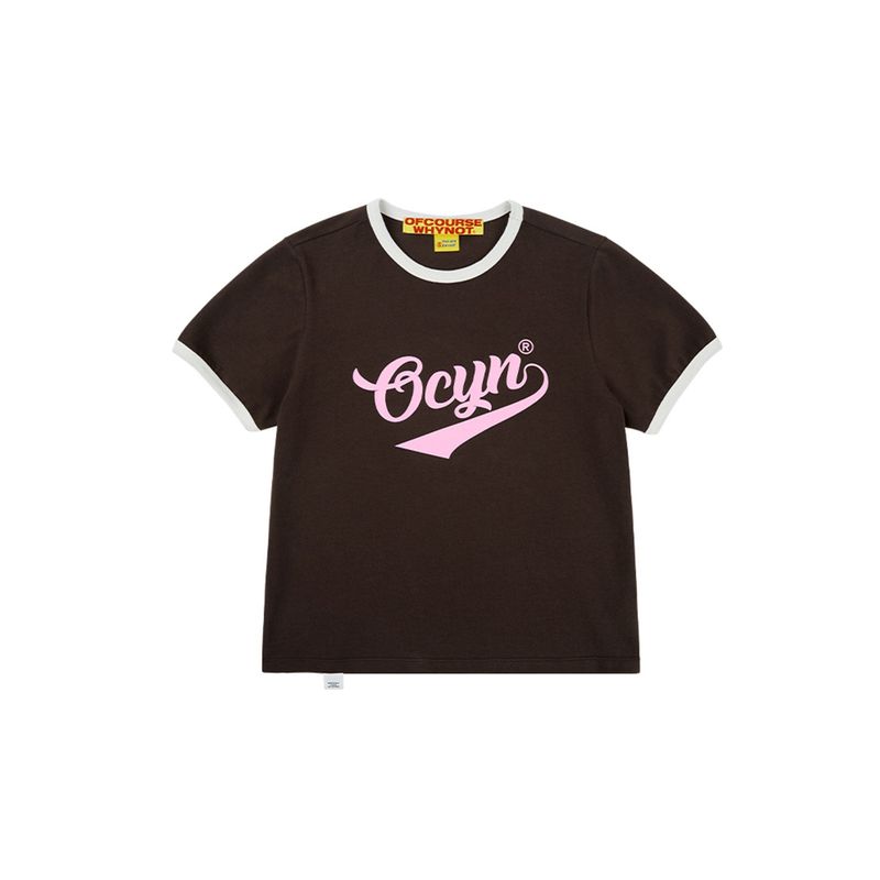 グッドバイブオンリーリンガーTシャツ_ブラウン