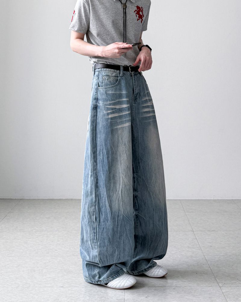 Visor Wrinkle Wide Denim