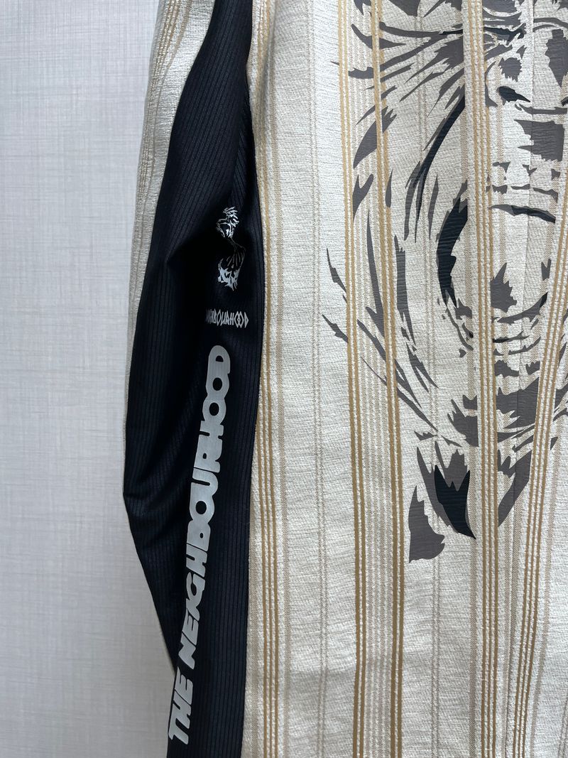 Creamy Gold Line and Black Pattern Suit