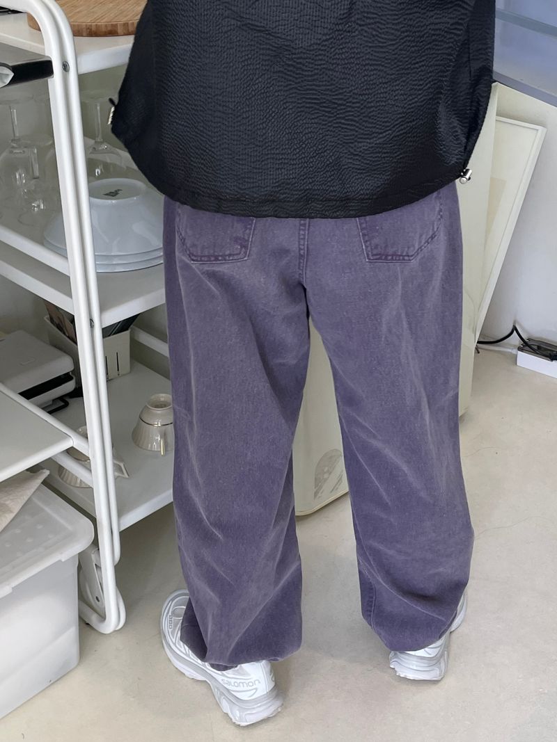 Lucid washing wide pants 