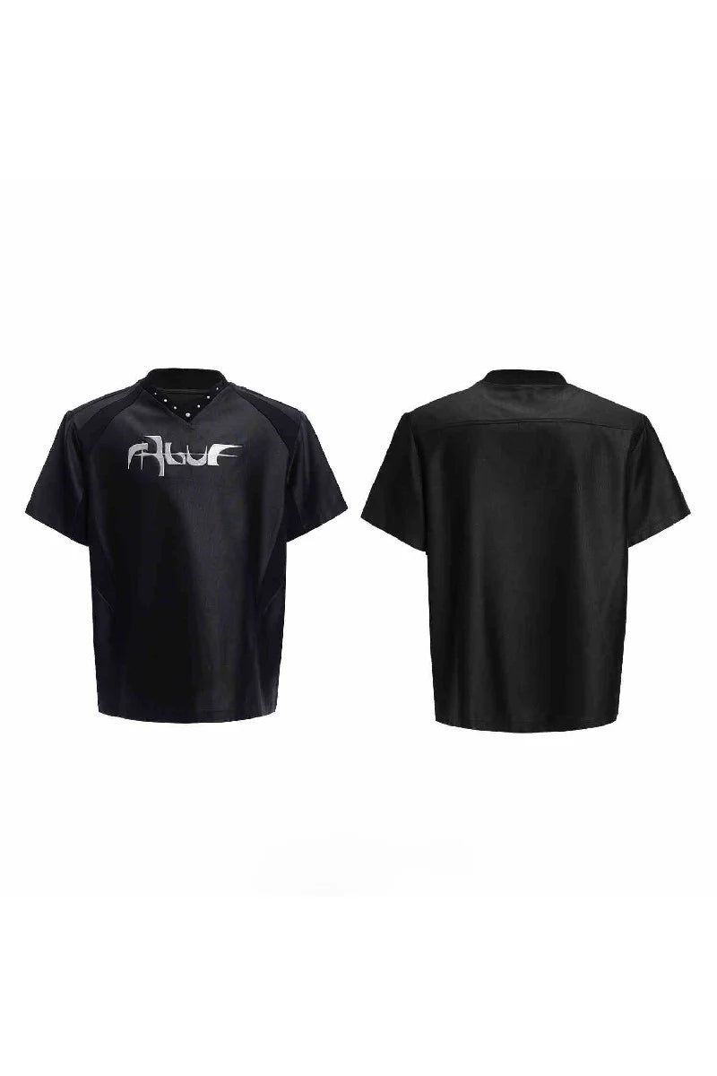 Iridescent Deconstructed V-Neck Tee
