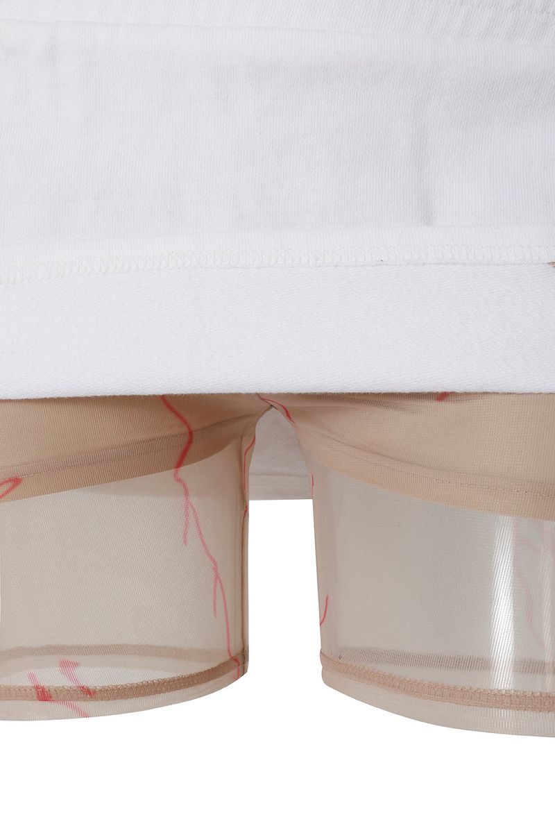 [MADE] HALF CUT-OUT JERSEY SKIRT WHITE