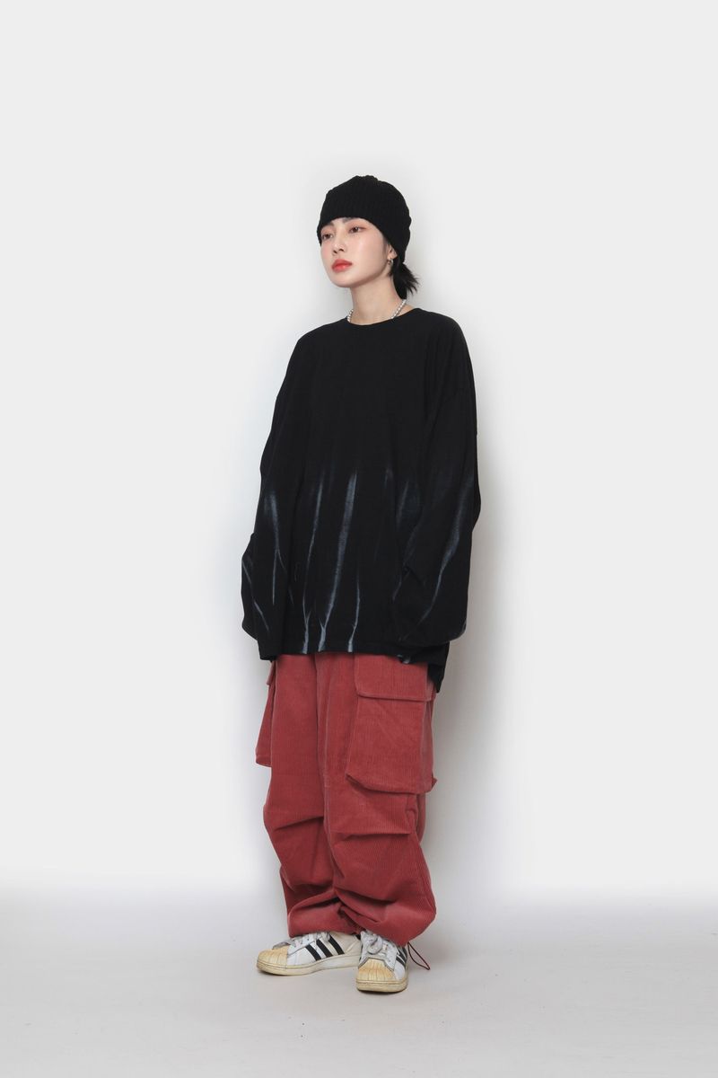 Golden Big Cargo Balloon Pants