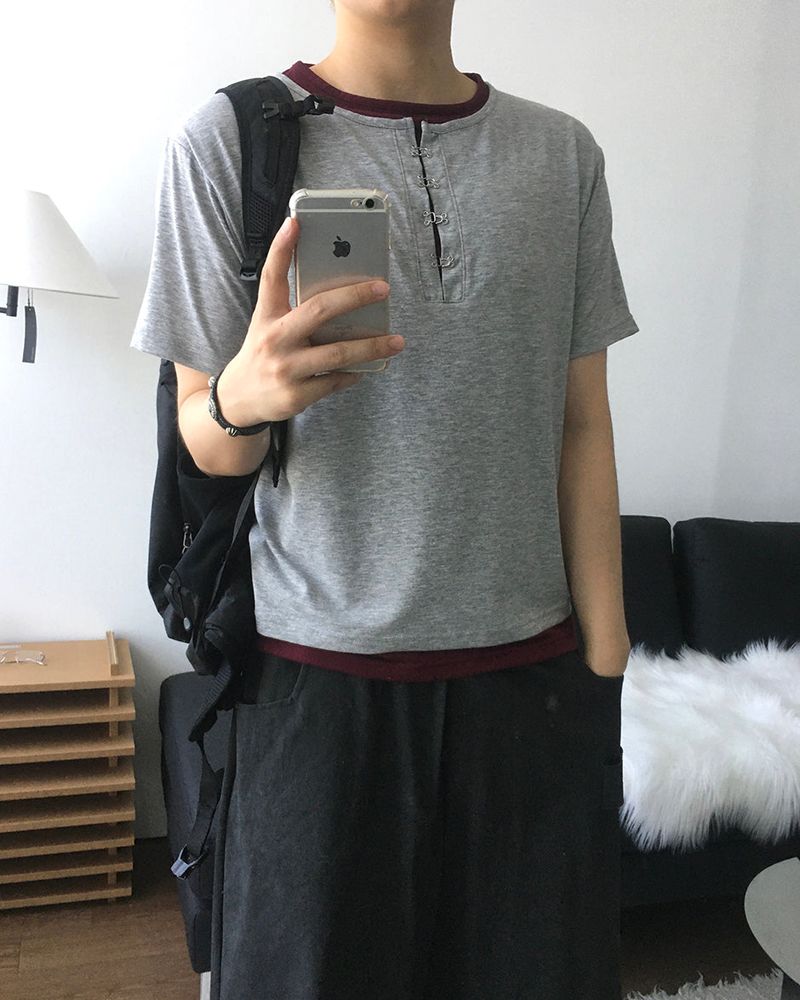 Clo Layered Buckle Short Sleeve T
