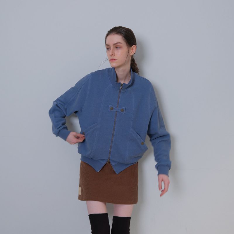 Blue Butterfly Pigment Jersey Zip-up