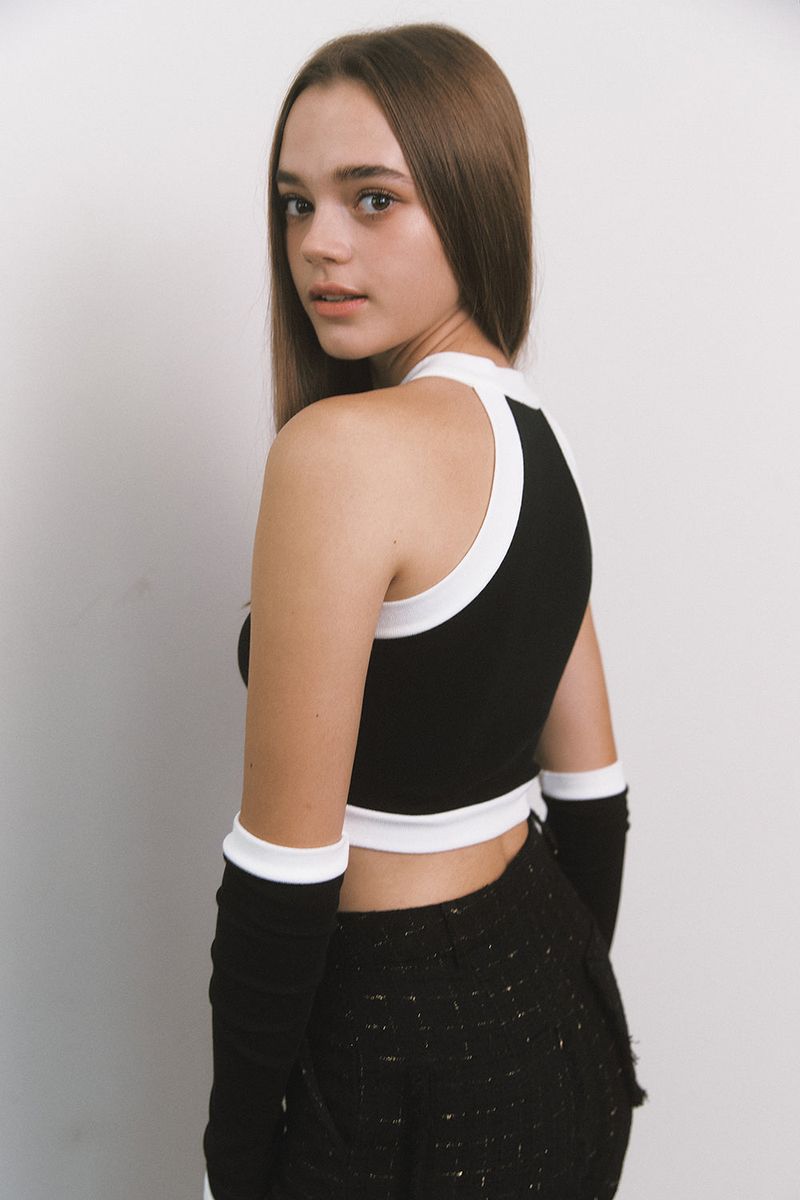 Glitter Tweed Pants Black