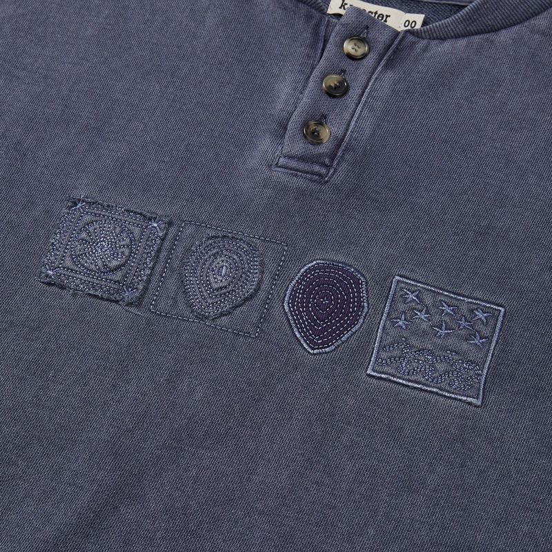 Symbolic button sweatshirt / Vintage navy