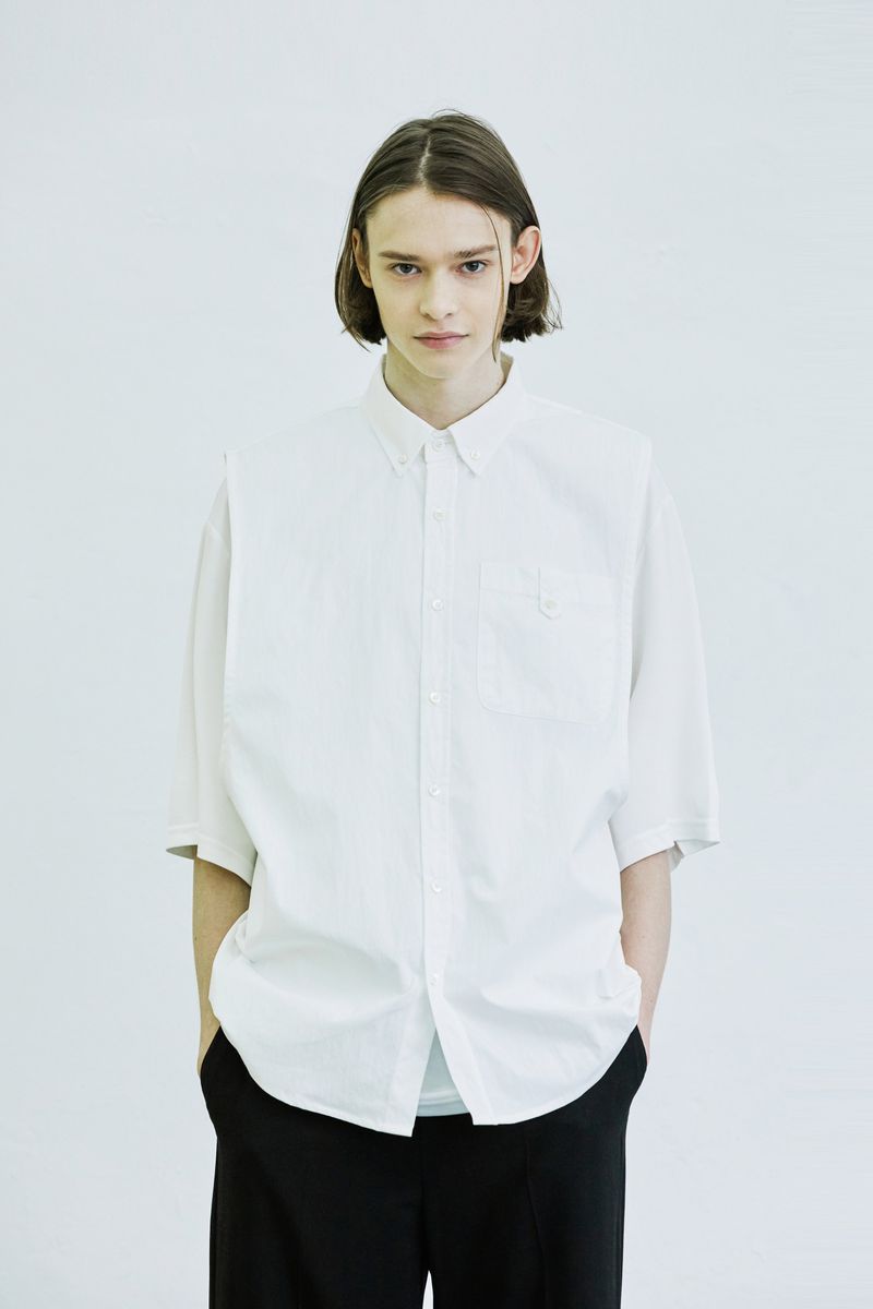 sleeveless nylon shirt white