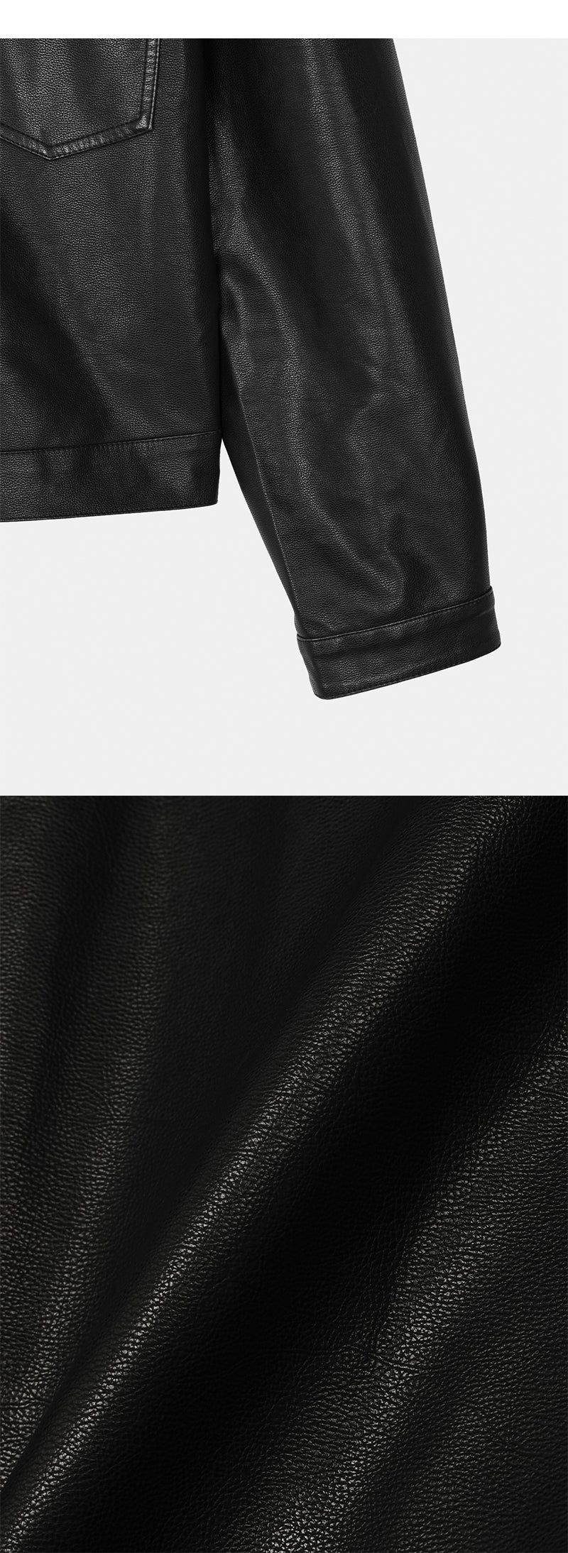  [F/W] Pin tuck leather trucker jacket(3color)