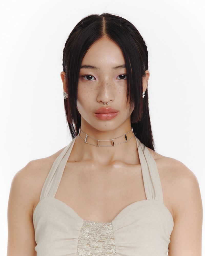 Mesh bar necklace