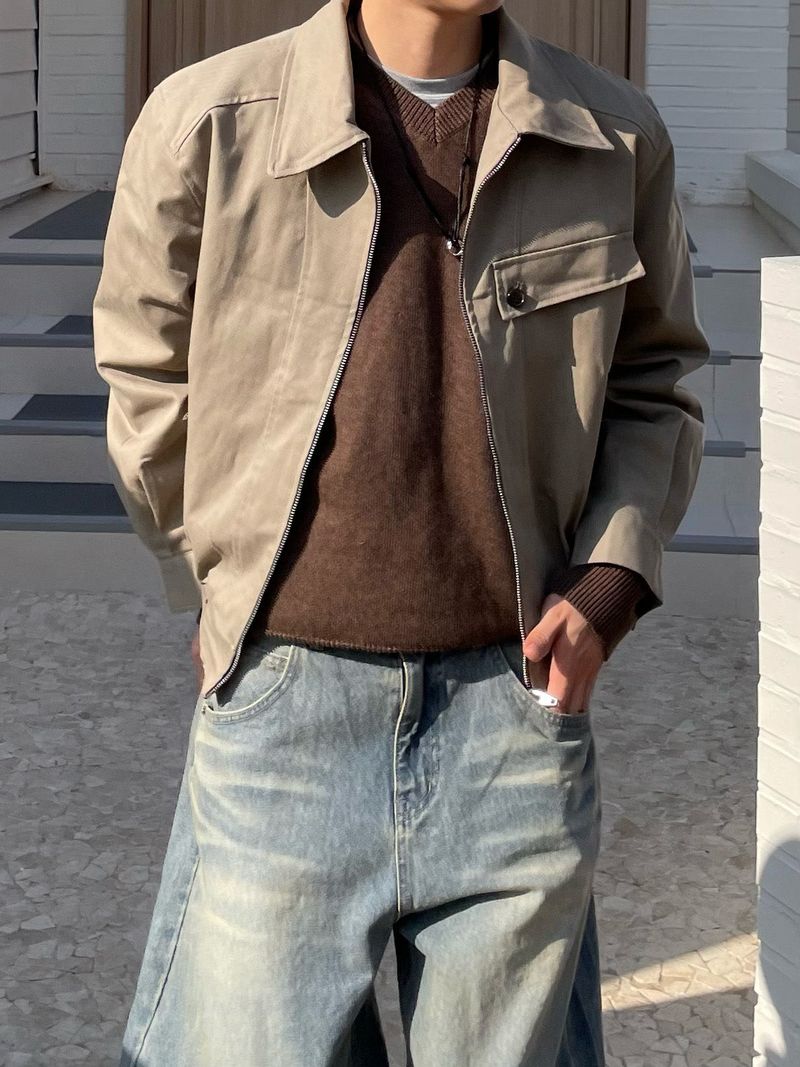 City Collar Blouson Jacket (2 Colors)
