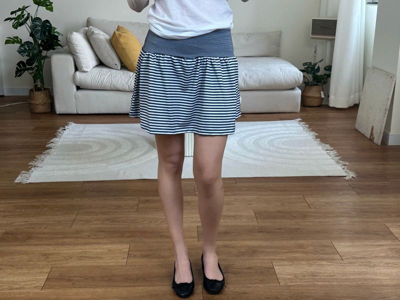 stripe flare mini skirt