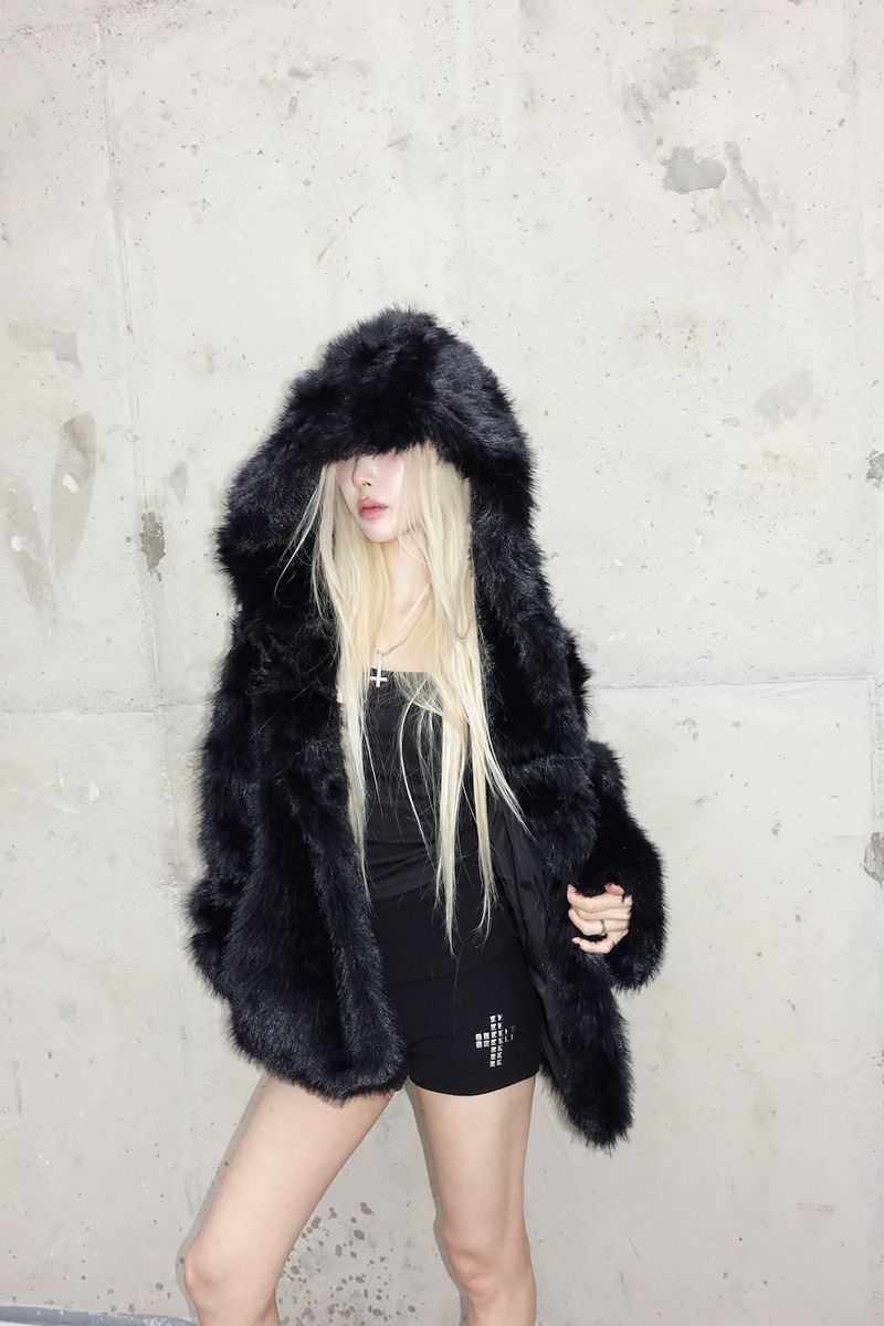 Street Hooded Fur Jacket