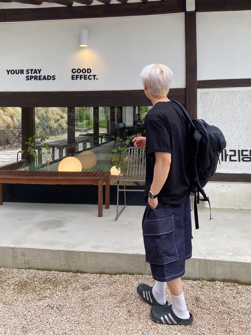 Stitch Bermuda Cargo Denim