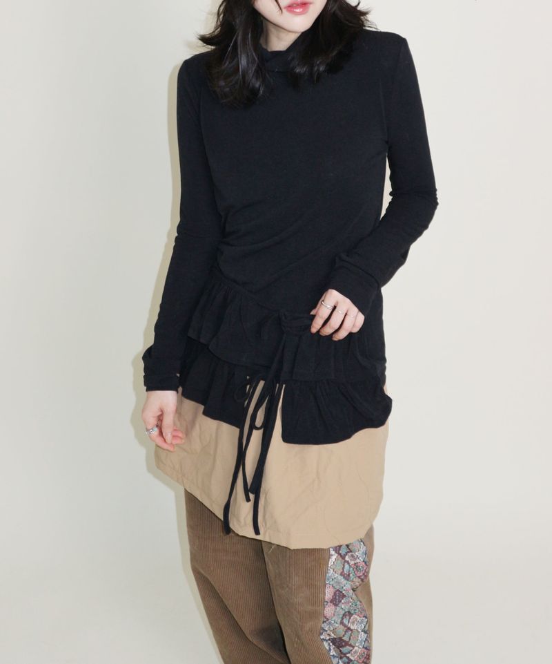 Yves Double Frill Layered Shea Turtleneck (Turtleneck)