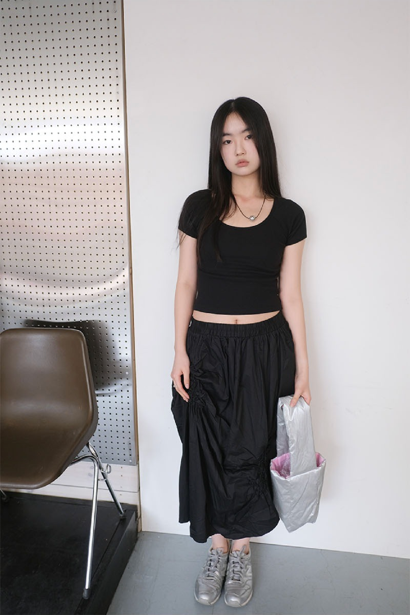 flared shirring skirt