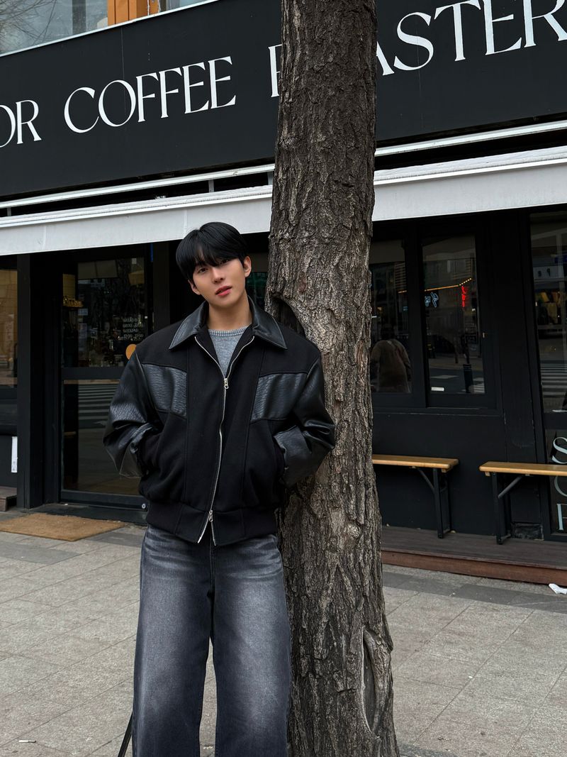 Bes black wide denim pants