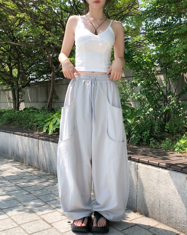 Pie Double Pocket Nylon Pants
