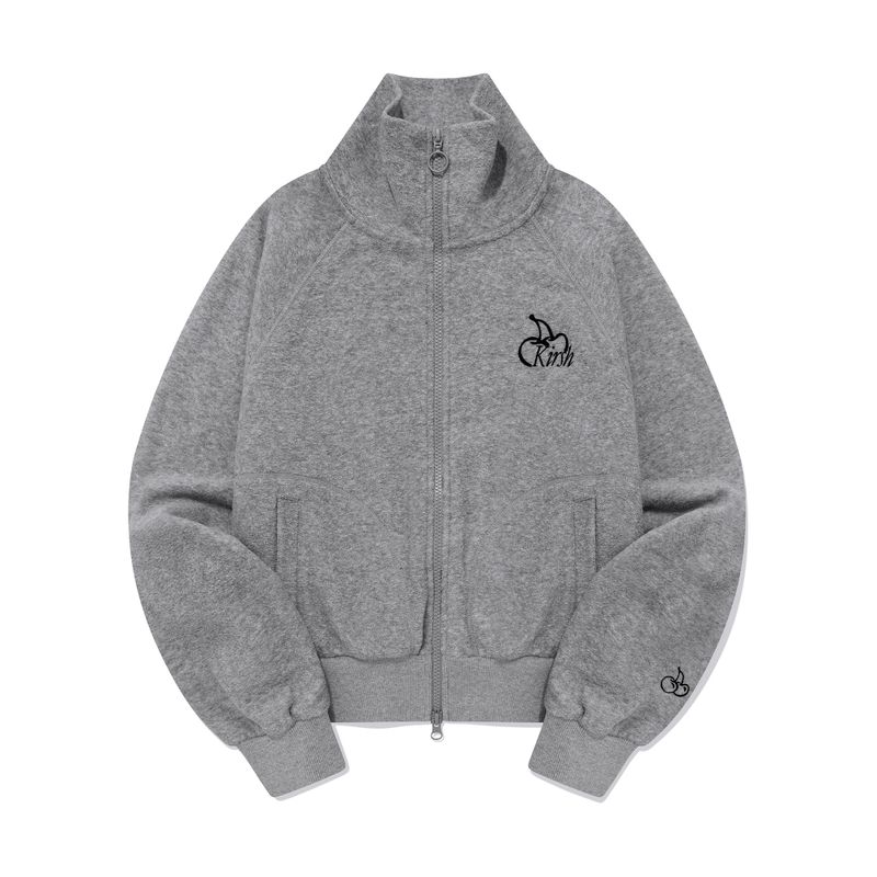KIRSH（キルシー）の「CHERRY TERRY HIGH NECK ZIP UP [MELANGE GRAY]（Tops）」
