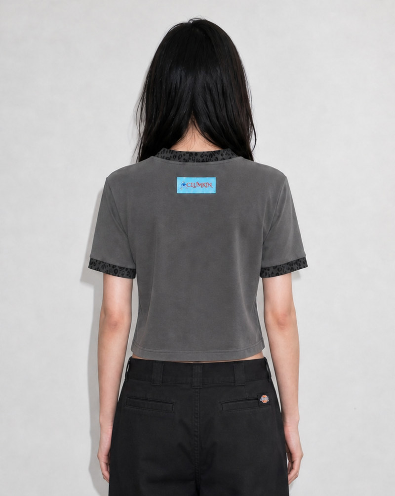 レオパードリンガーTシャツ(CHARCOAL/CHARCOAL) [WOMEN]