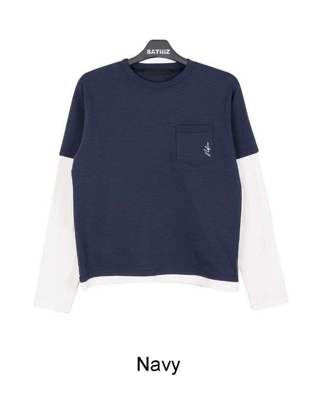 The N Embroidered Pocket Layered Tee