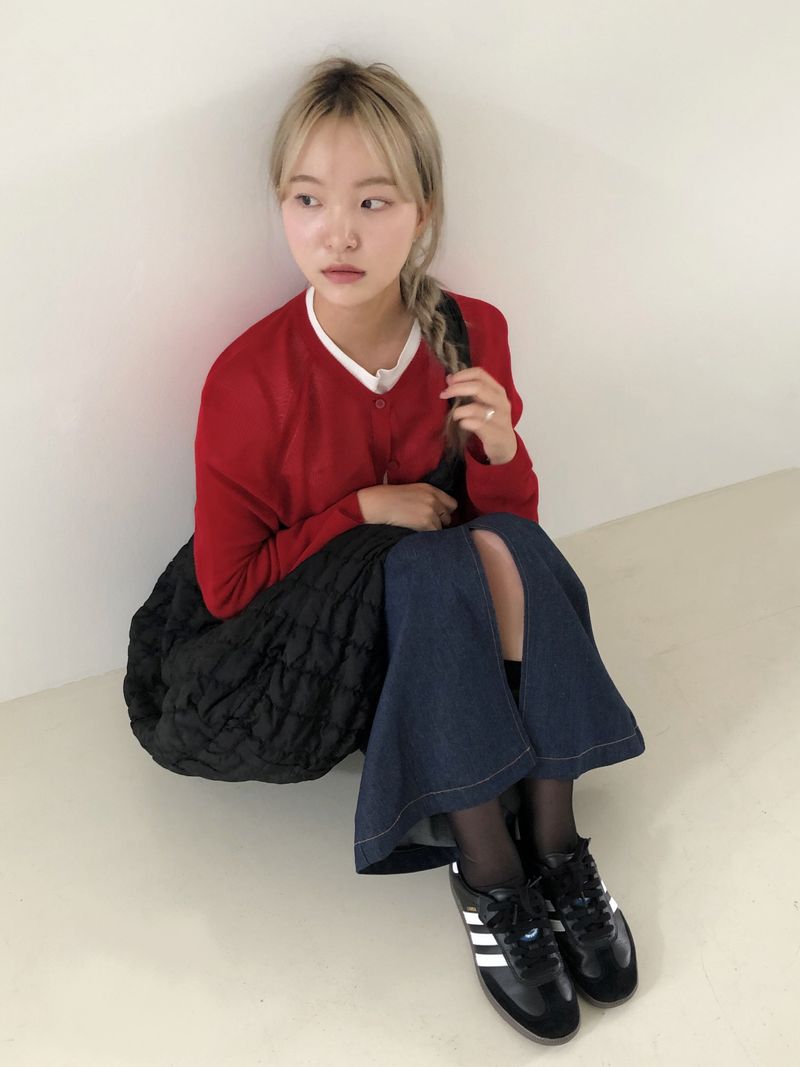 Picnic denim long skirt 