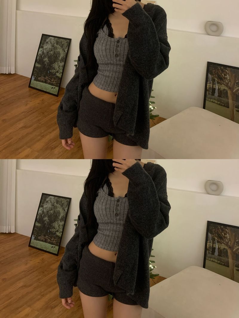 Zia Lace Strap Ribbed Knit 