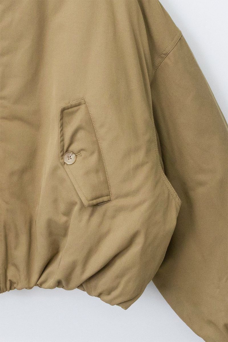 Coated crop padding blouson
